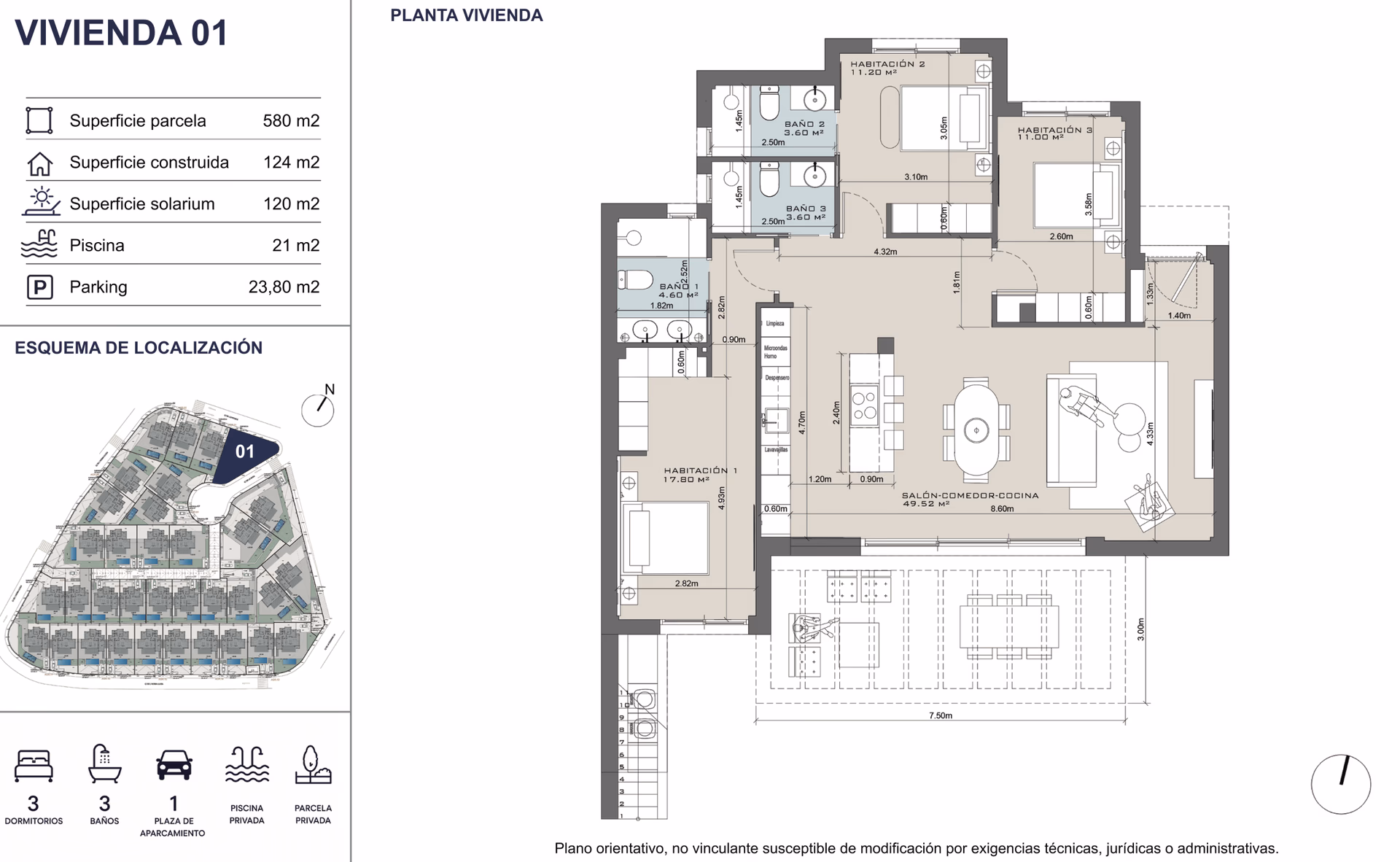 Floor plan — 3-Bedroom Detached Villa
