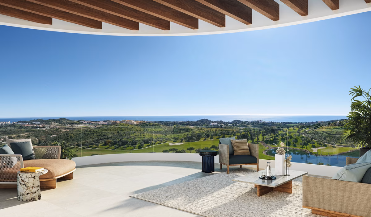 Apartment terrace overlooking the golf course
