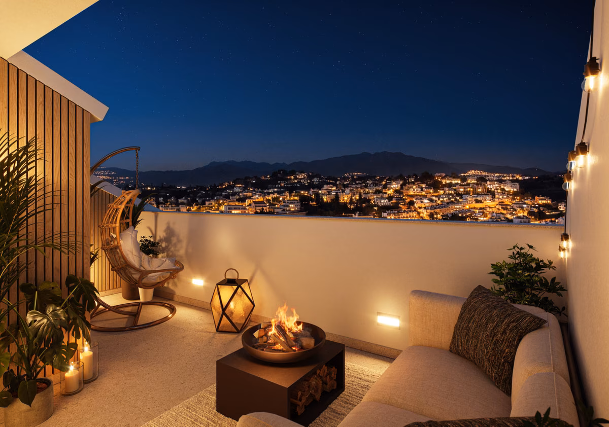 Terrace overlooking the park
