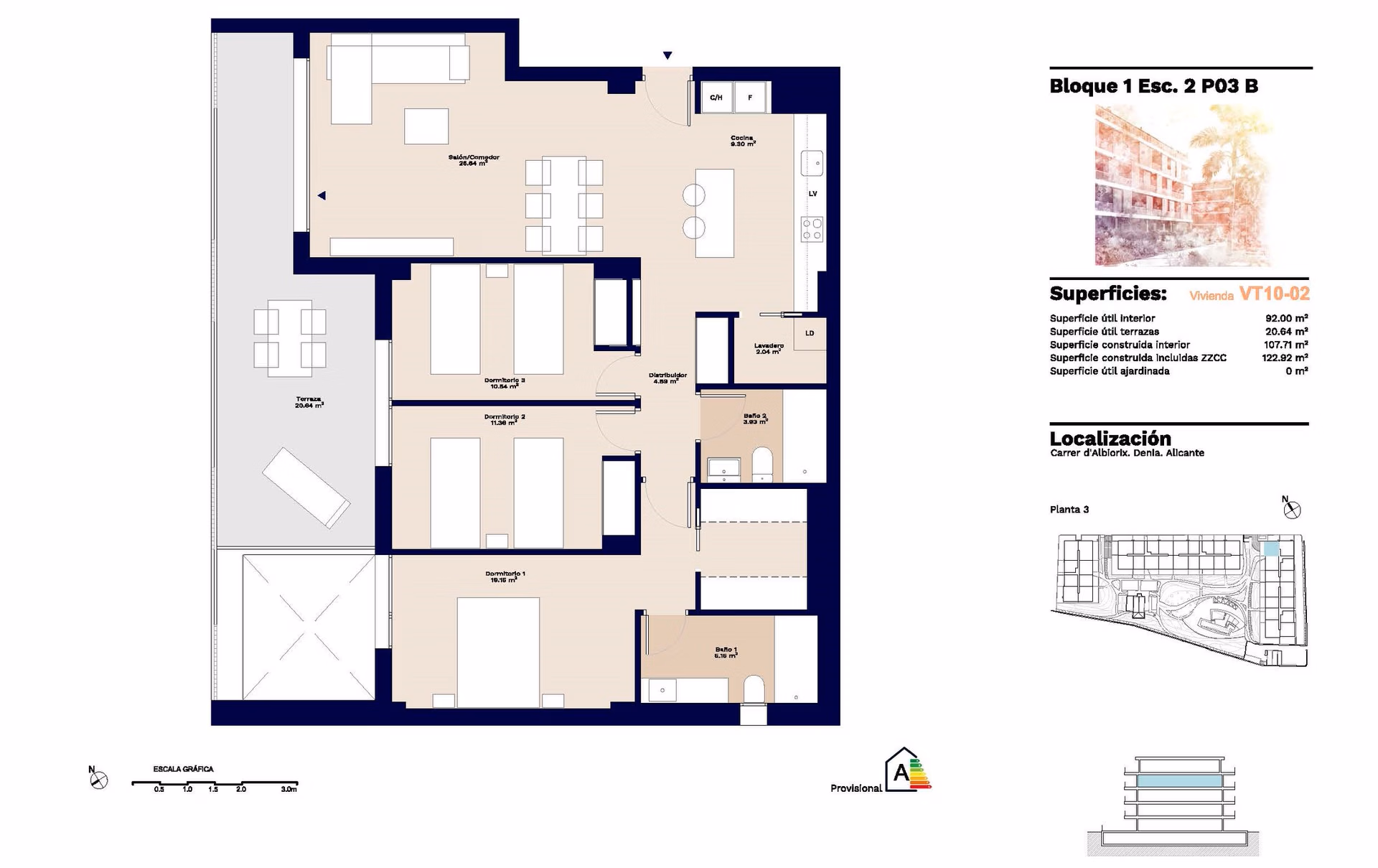 Strandnahe 3-Schlafzimmer-Wohnung in Denia - 13