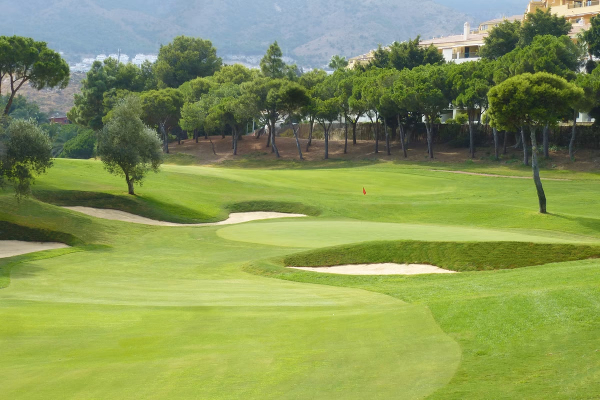 Un green del campo de golf vecino