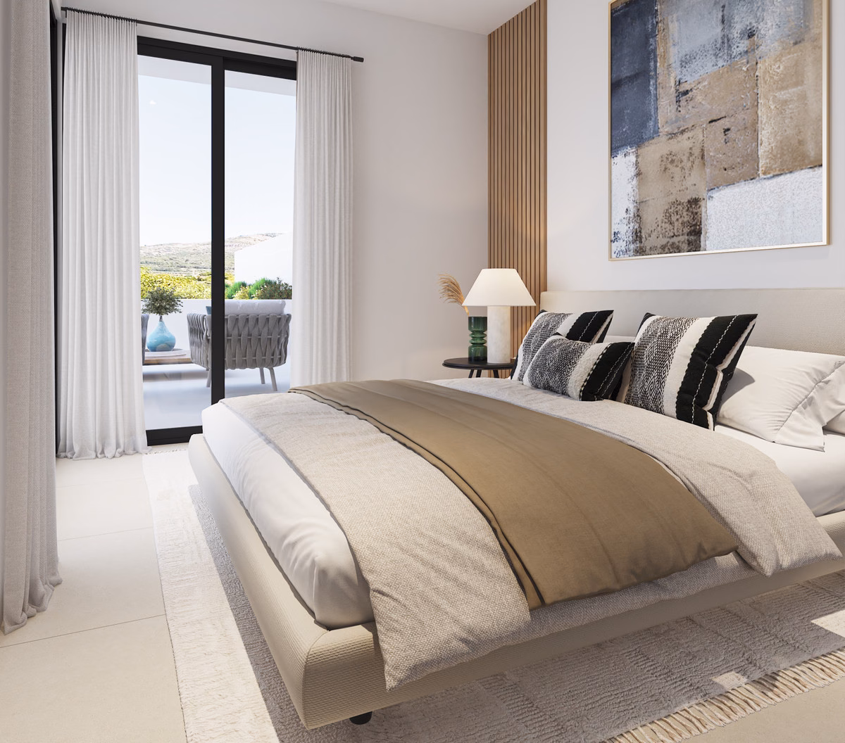 Main bedroom in an Alfaz Essence apartment
