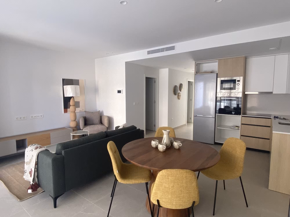 Kitchen with a dining table