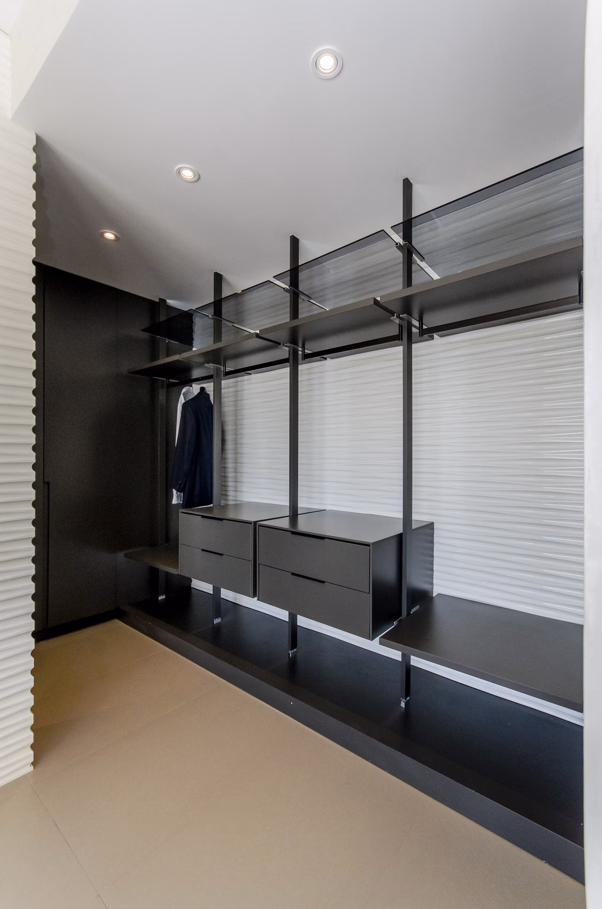 Walk-in wardrobe in the Amay Deluxe show villa