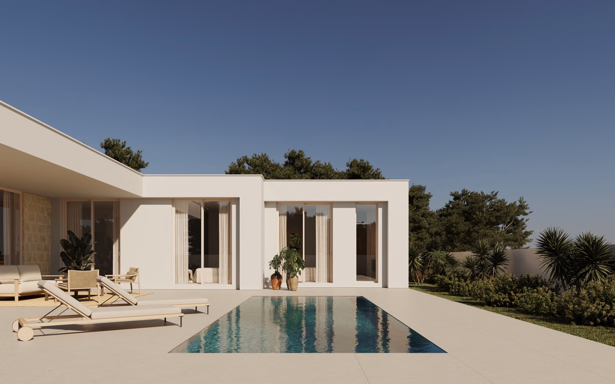 Private swimming pool and garden beside the villa