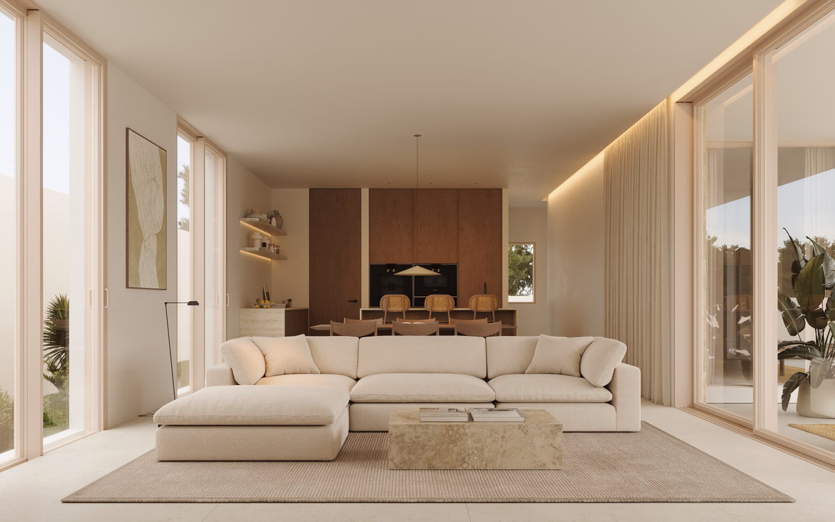 Living area opening onto the garden