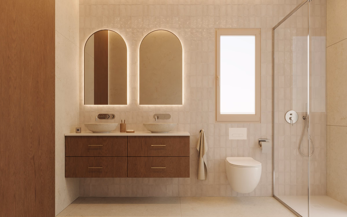 Bathroom with a double vanity