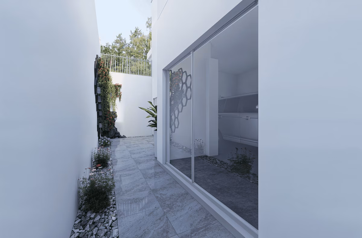 Villa con piscina y solárium en Azure Breeze