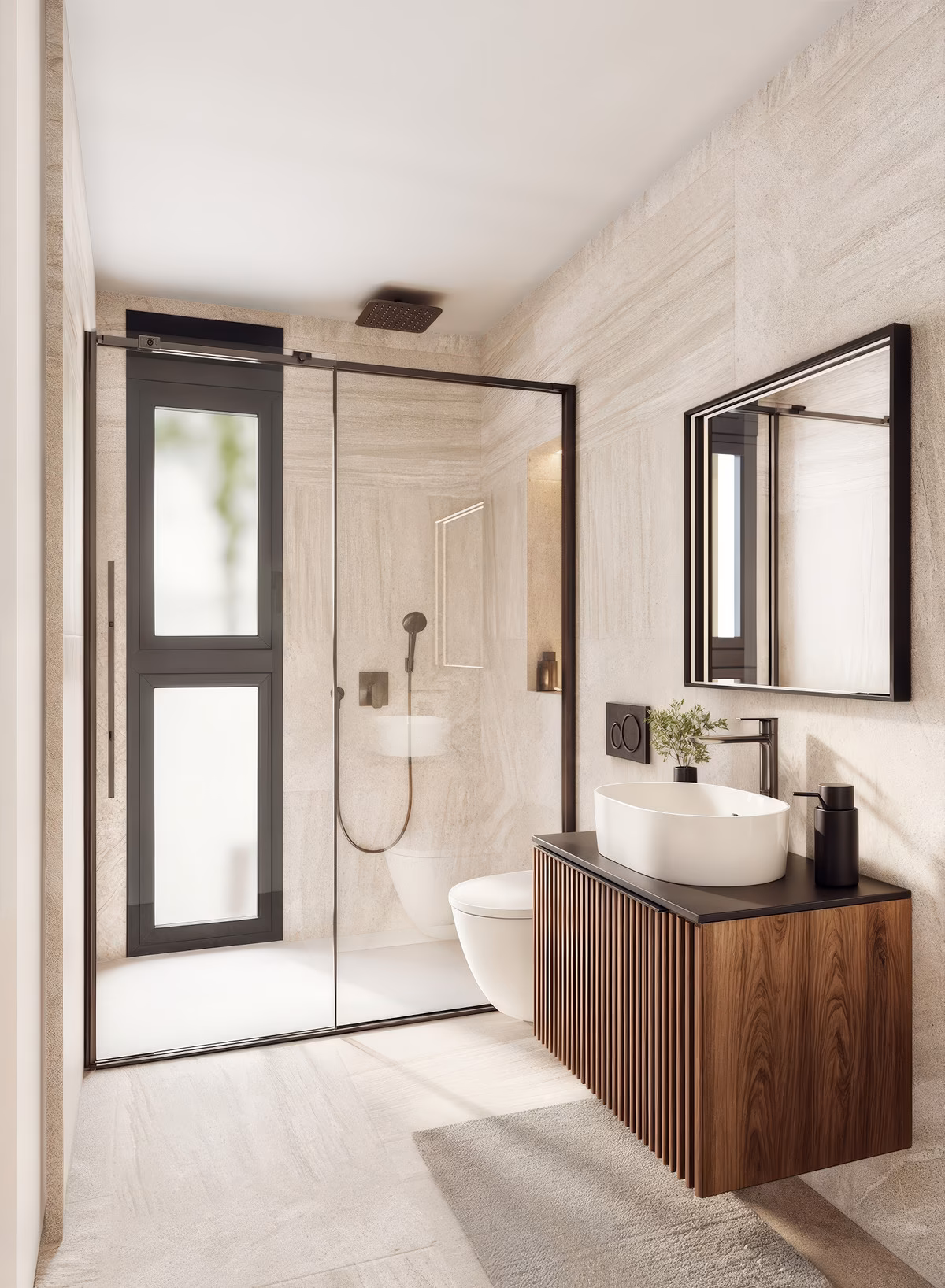 Bathroom with walk-in shower