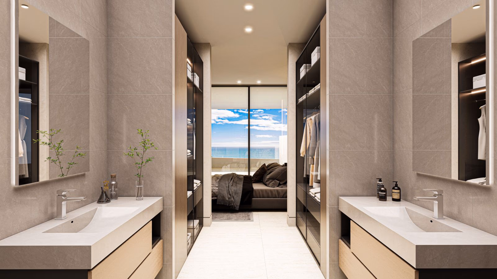 Salle de bain attenante avec double vasque