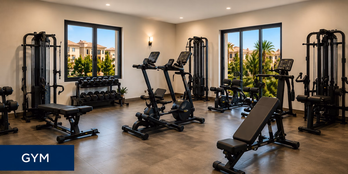 Gym with training equipment, Crystal Bay Suites Los Alcázares