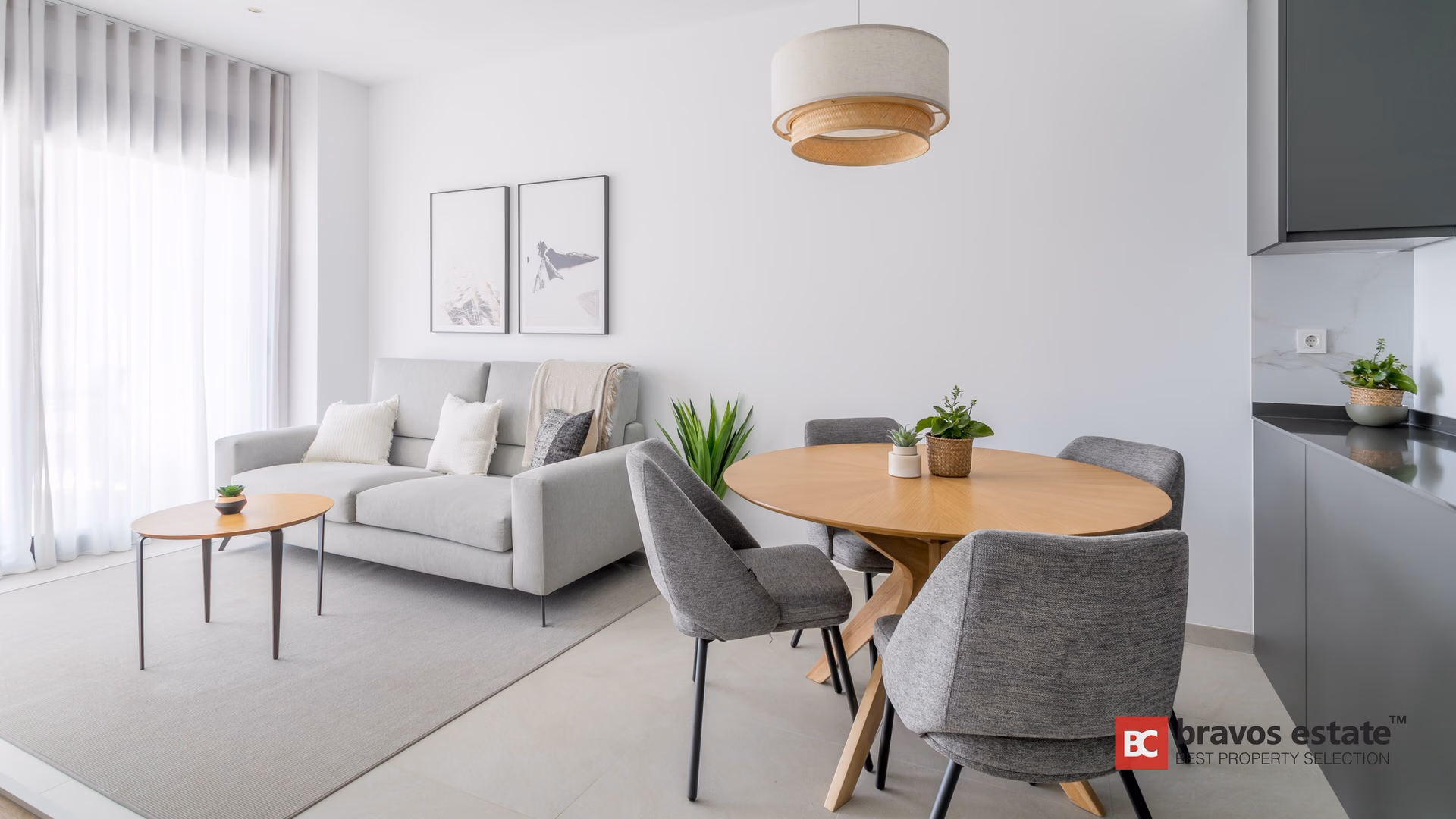 Séjour de l’appartement témoin
