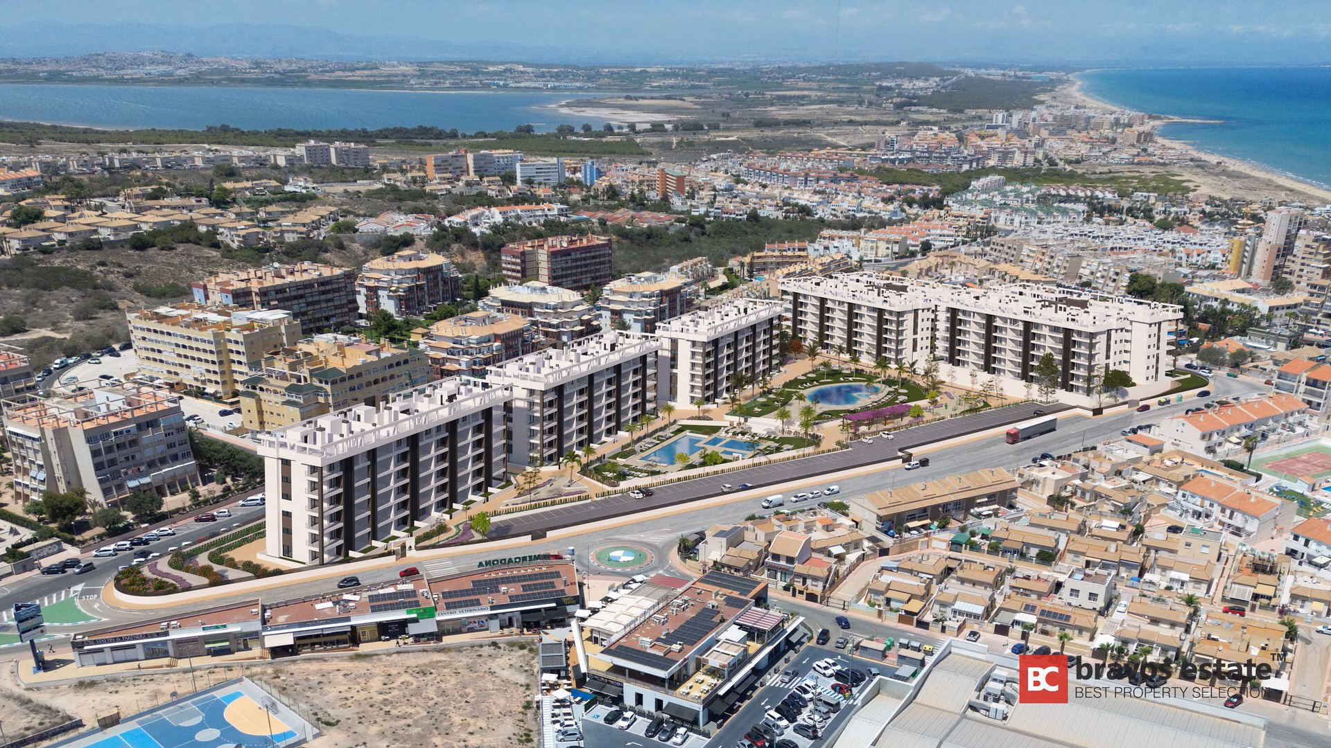 Vue aérienne de l’urbanisation