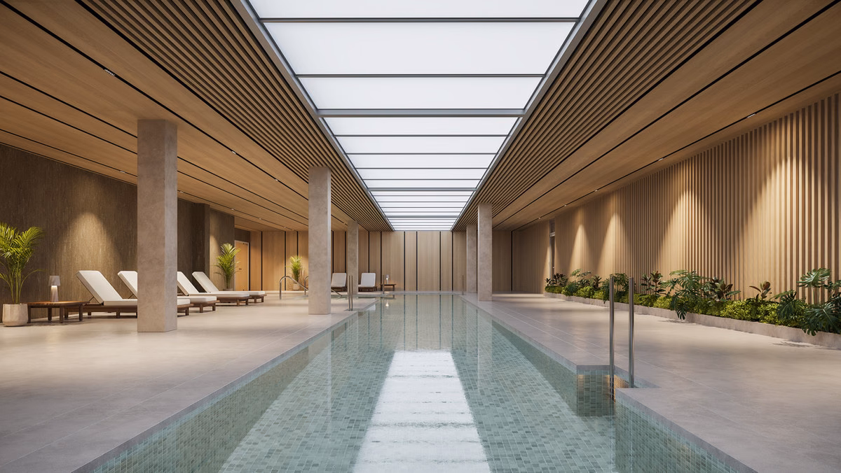 Heated indoor lap pool in the Isla Bela residents area