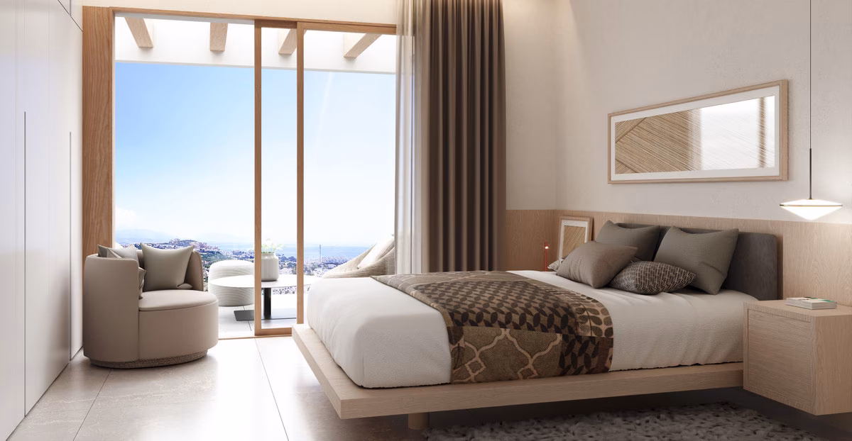 Schlafzimmer mit Terrassenzugang in Kristina Views