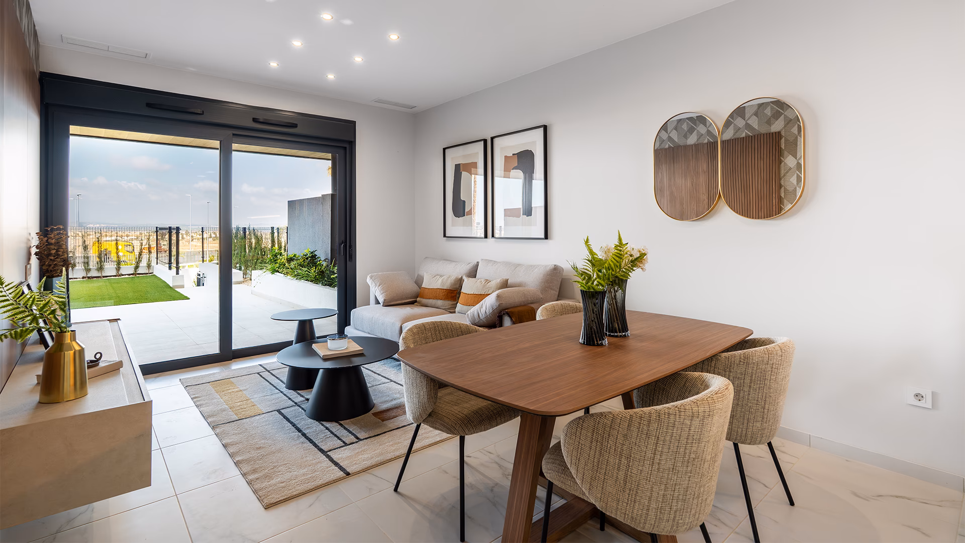Living and dining opening to the terrace