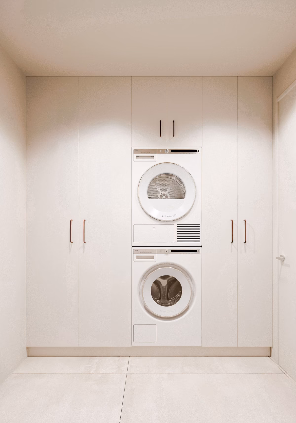 Hauswirtschaftsschrank mit Waschmaschine und Trockner in einem Haus von Larcosta Homes II, Algorfa
