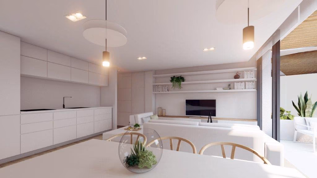 Kitchen-lounge in a Las Orquídeas apartment