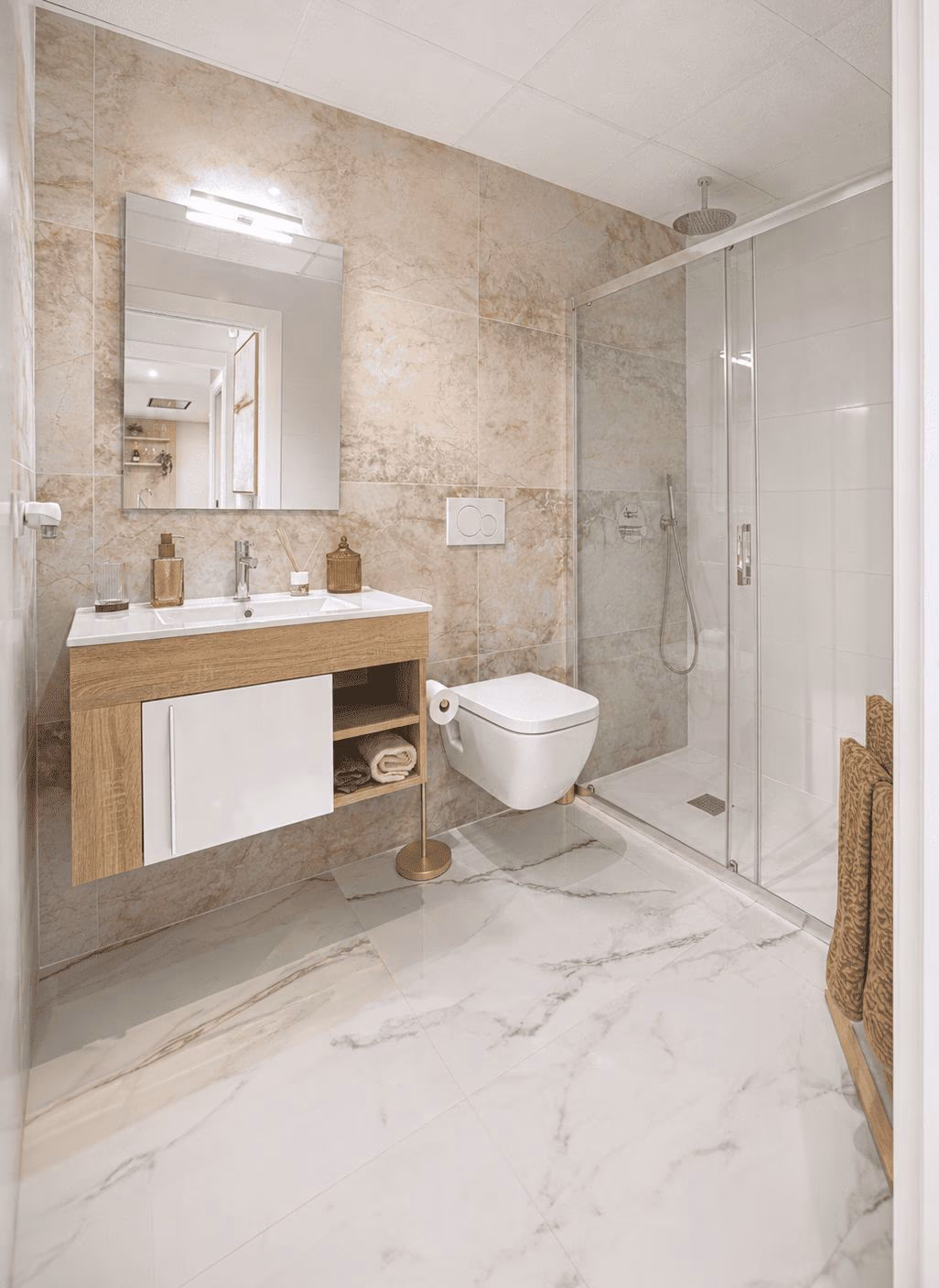 Bathroom with a walk-in shower