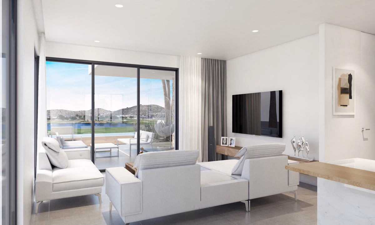 Master bedroom with golf-view terrace