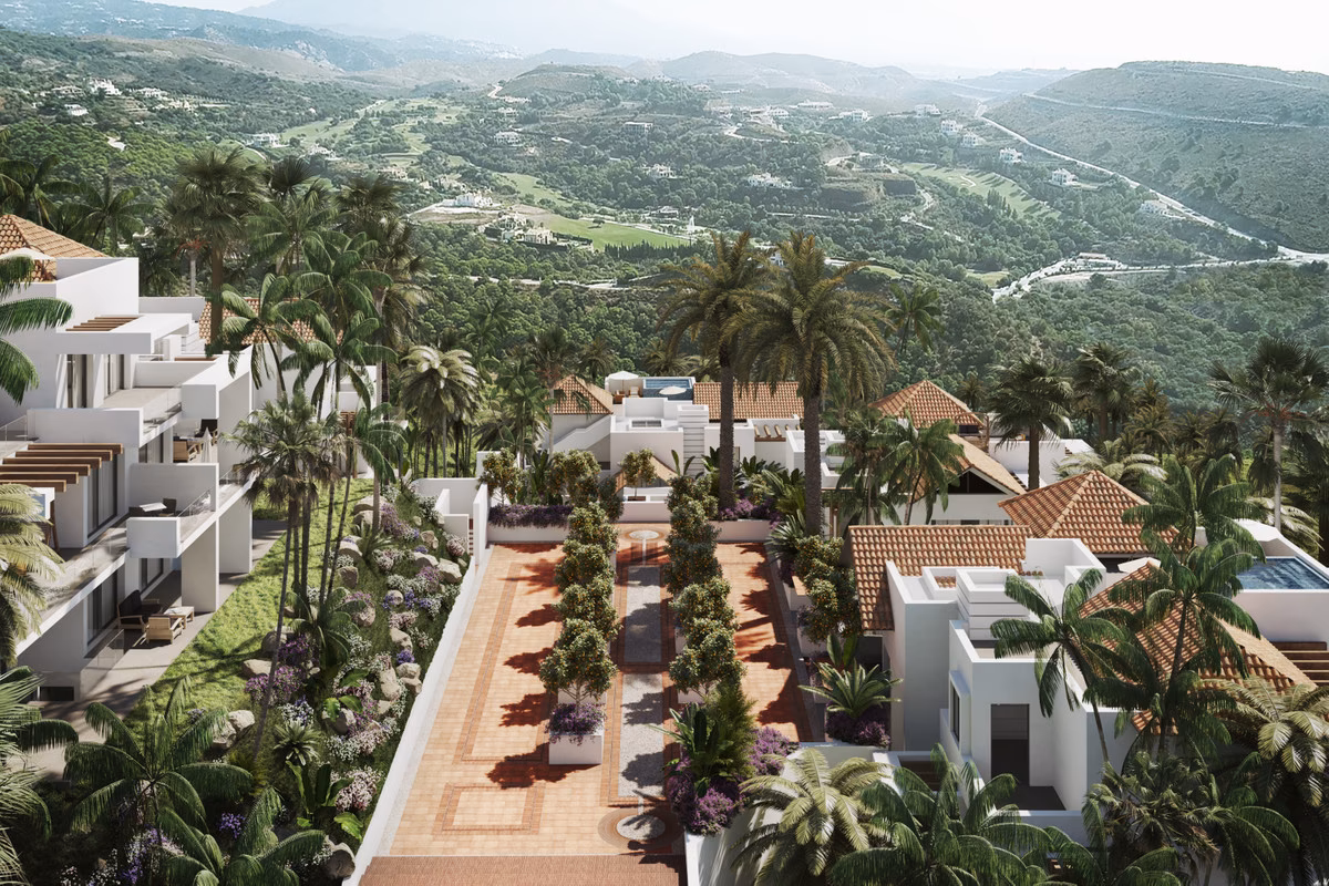 The palm avenue through the community