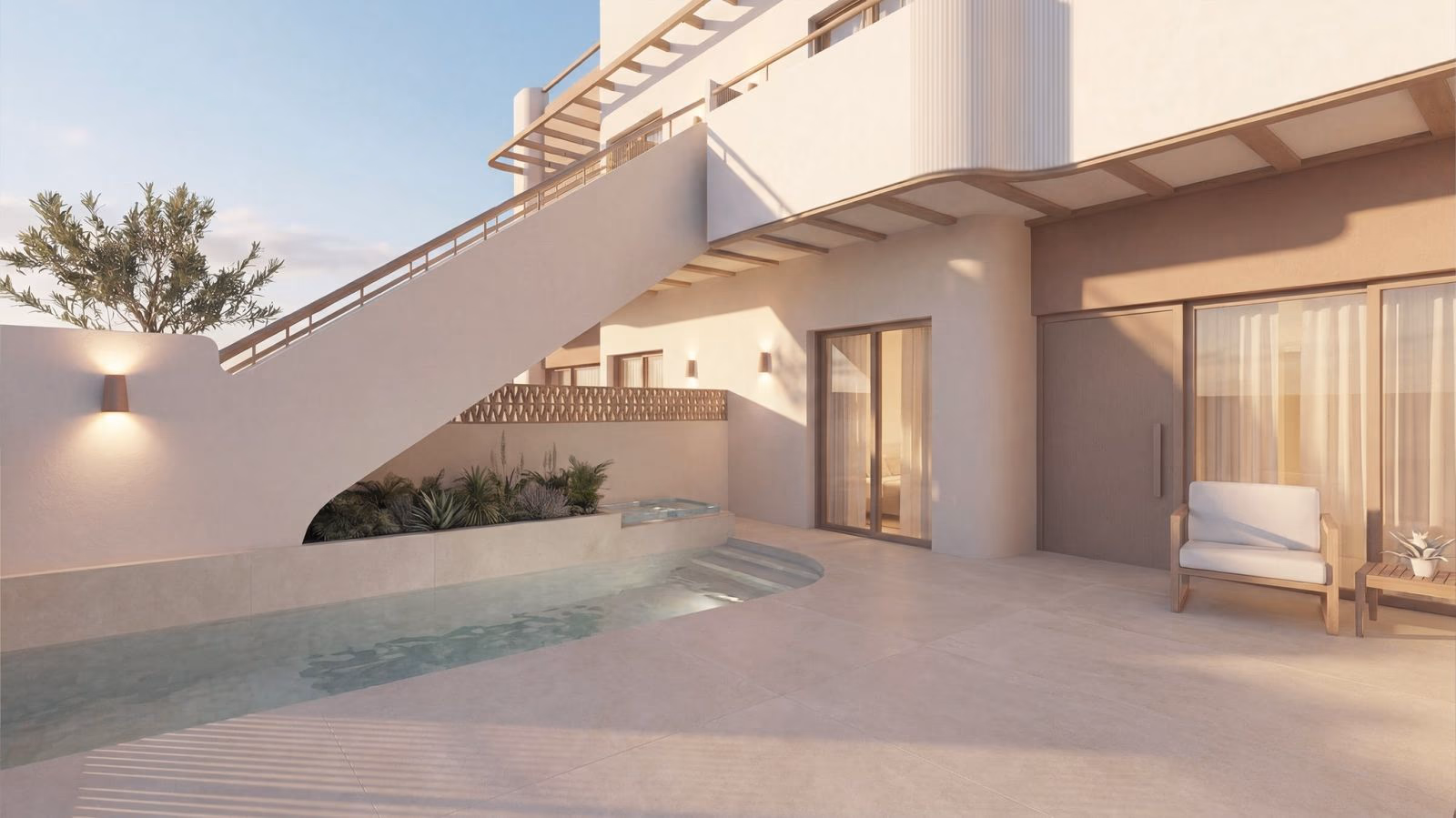 Private terrace with a plunge pool at a Marvic IV maisonette