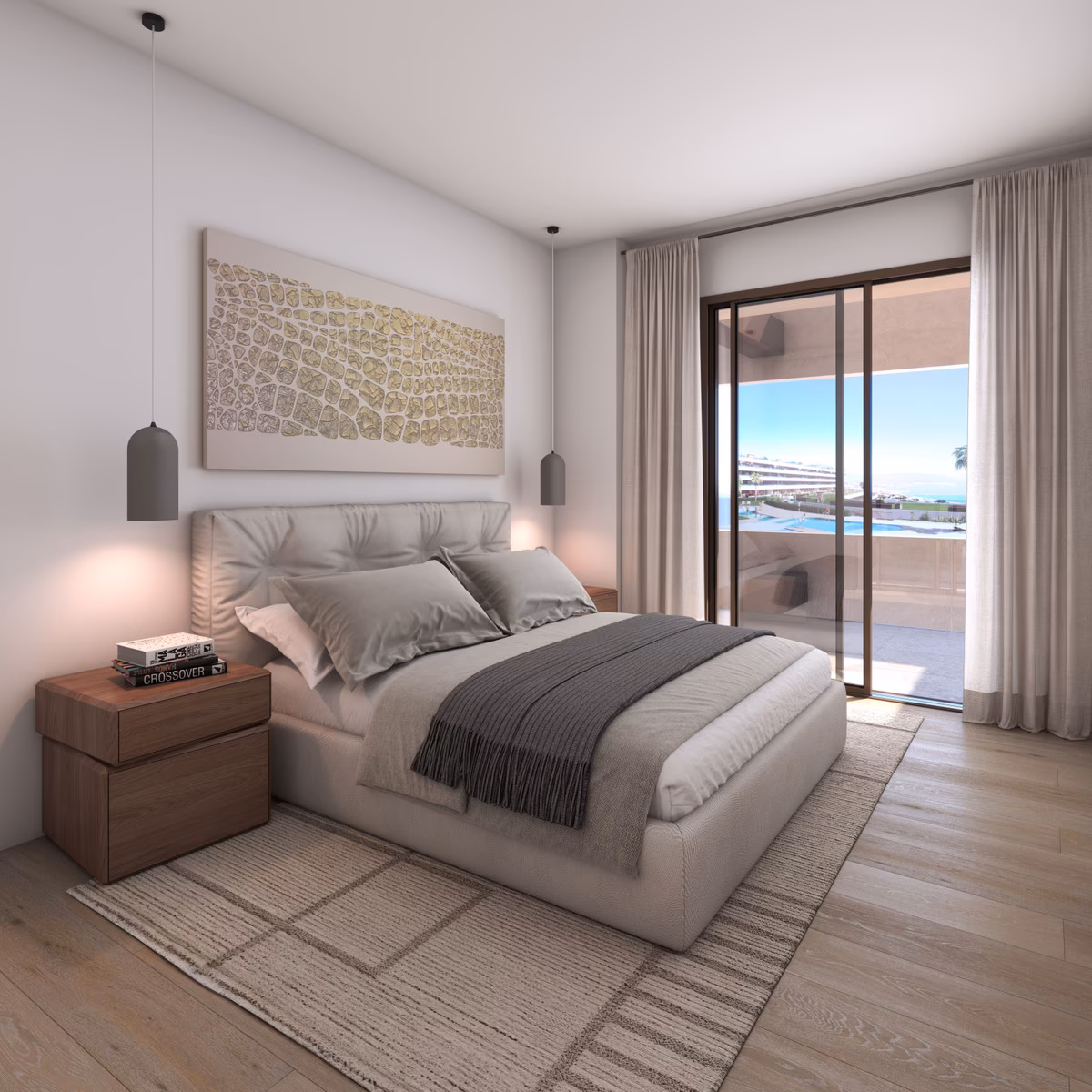 Schlafzimmer mit Meerblickterrasse