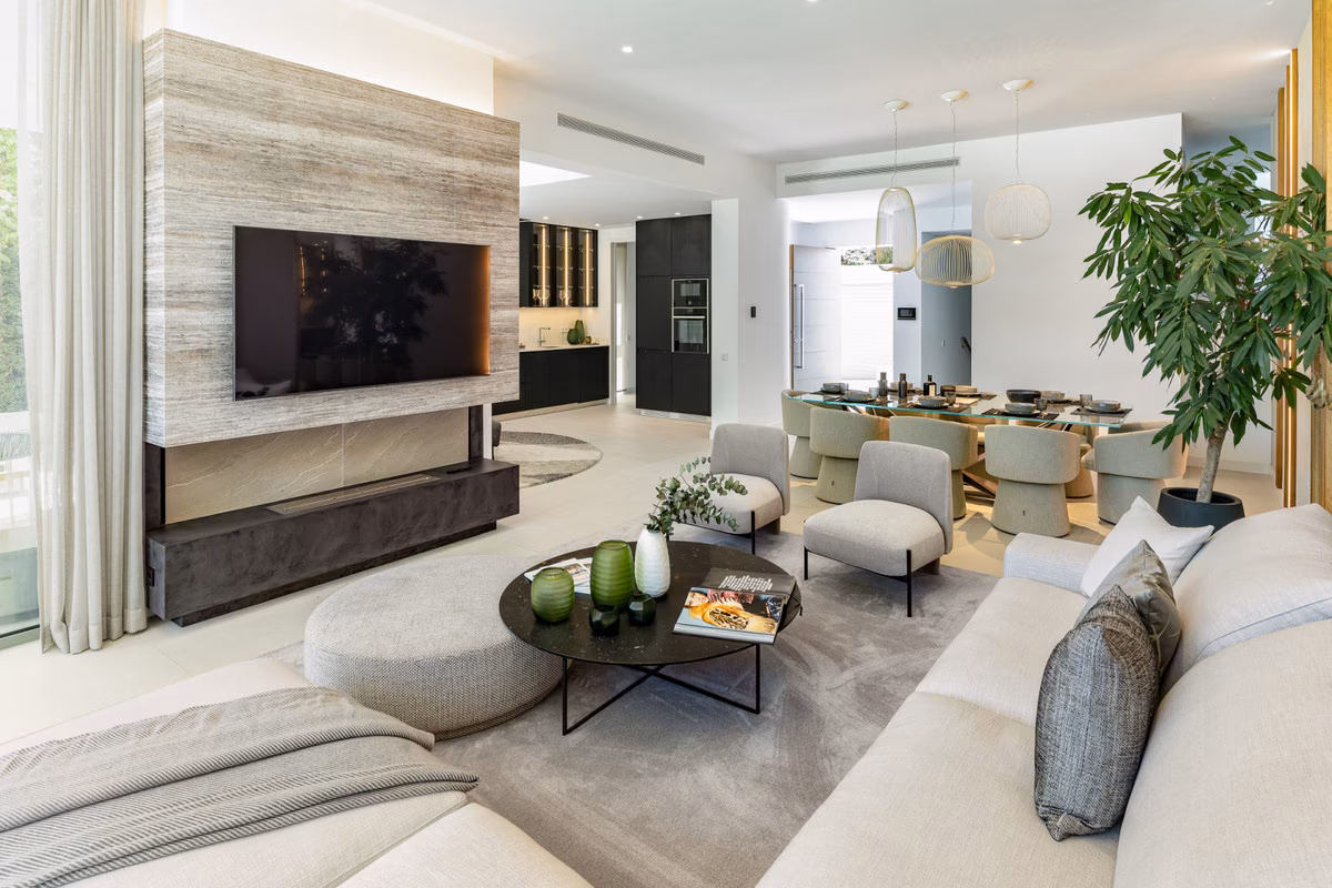 Open-plan lounge and dining area