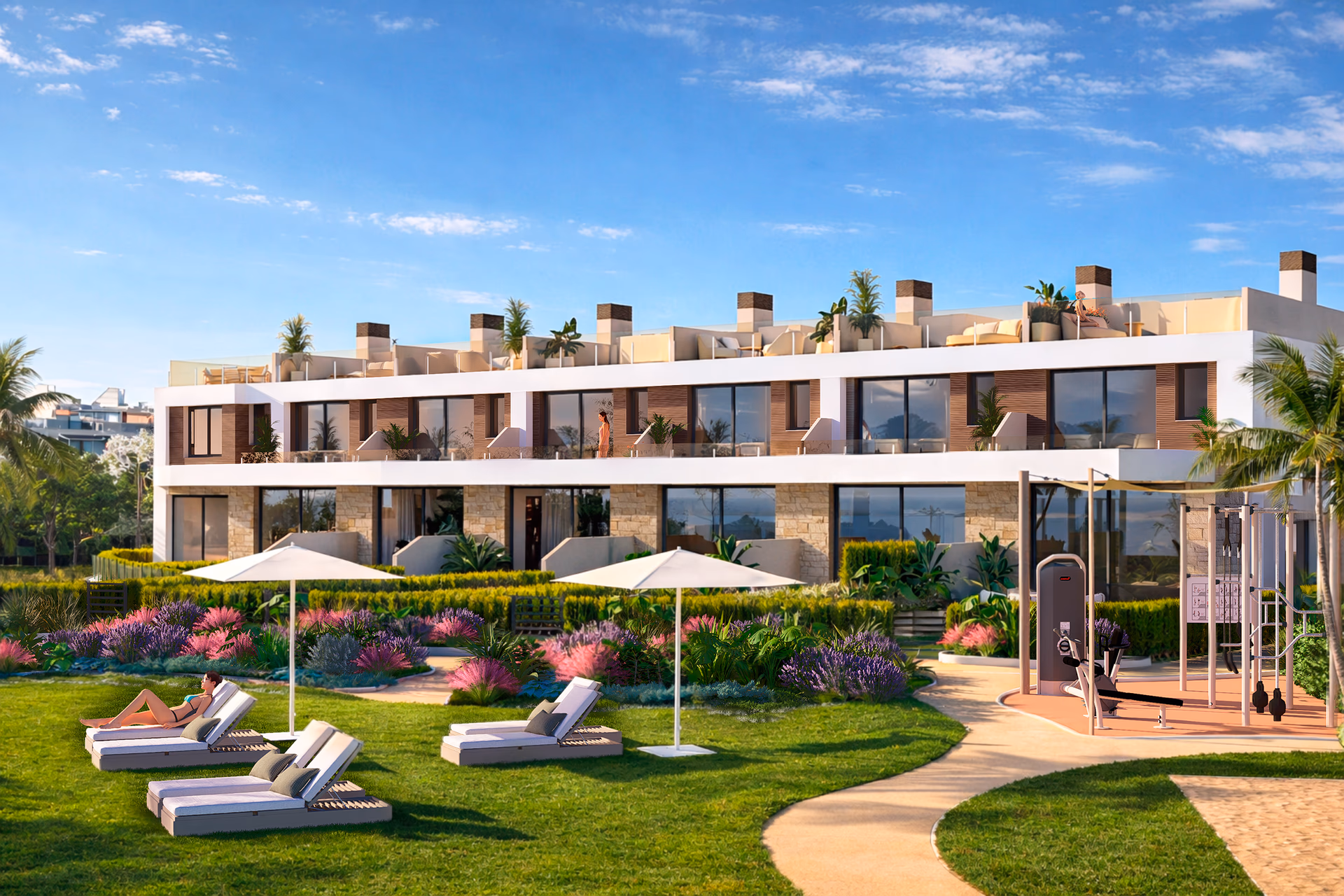 Aerial view of the NJOY SHORE frontline residence on the El Campello coast