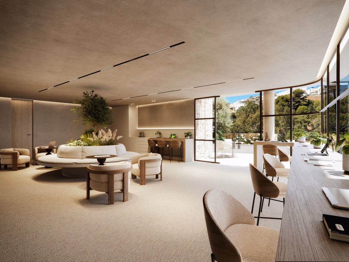 Bewohnerlounge mit Sofas und Sesseln