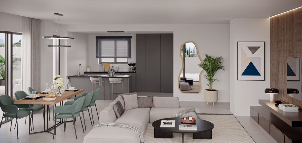 Open-plan living connected to the terrace