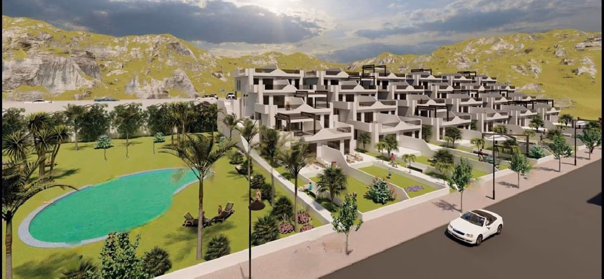 Visualisierung von Gemeinschaftspool und Gärten bei Panoramar, Mutxamel