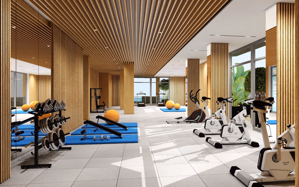 Voll ausgestattetes Fitnessstudio