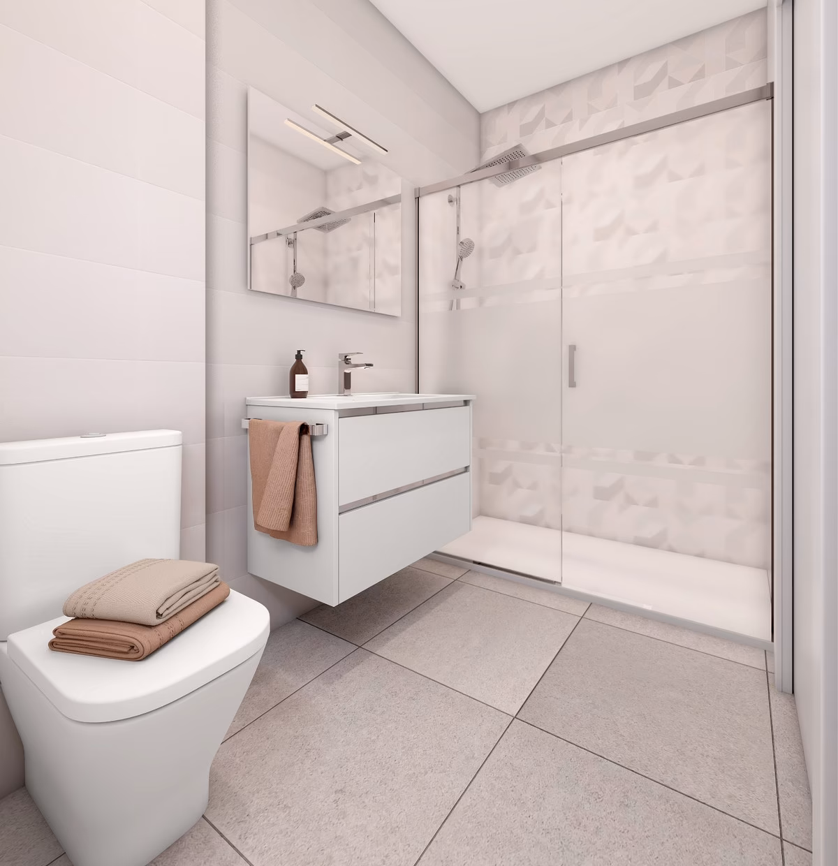 Bad mit bodengleicher Dusche