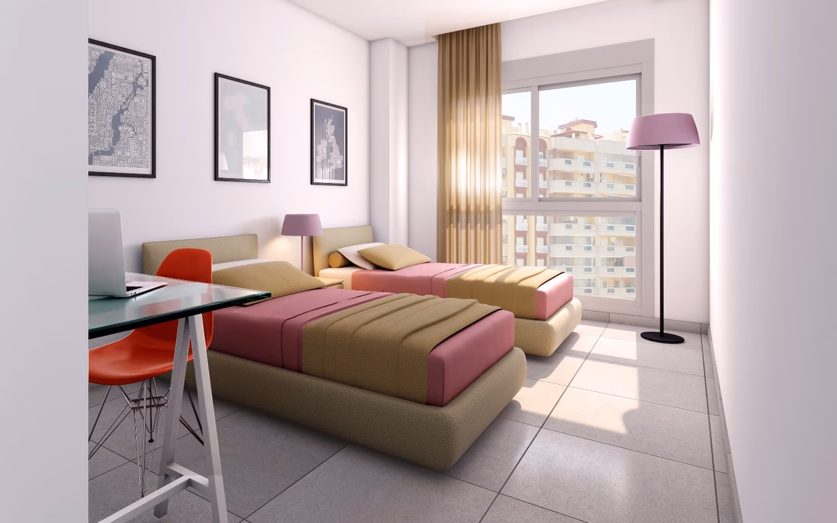 Schlafzimmer mit Lagunenblick