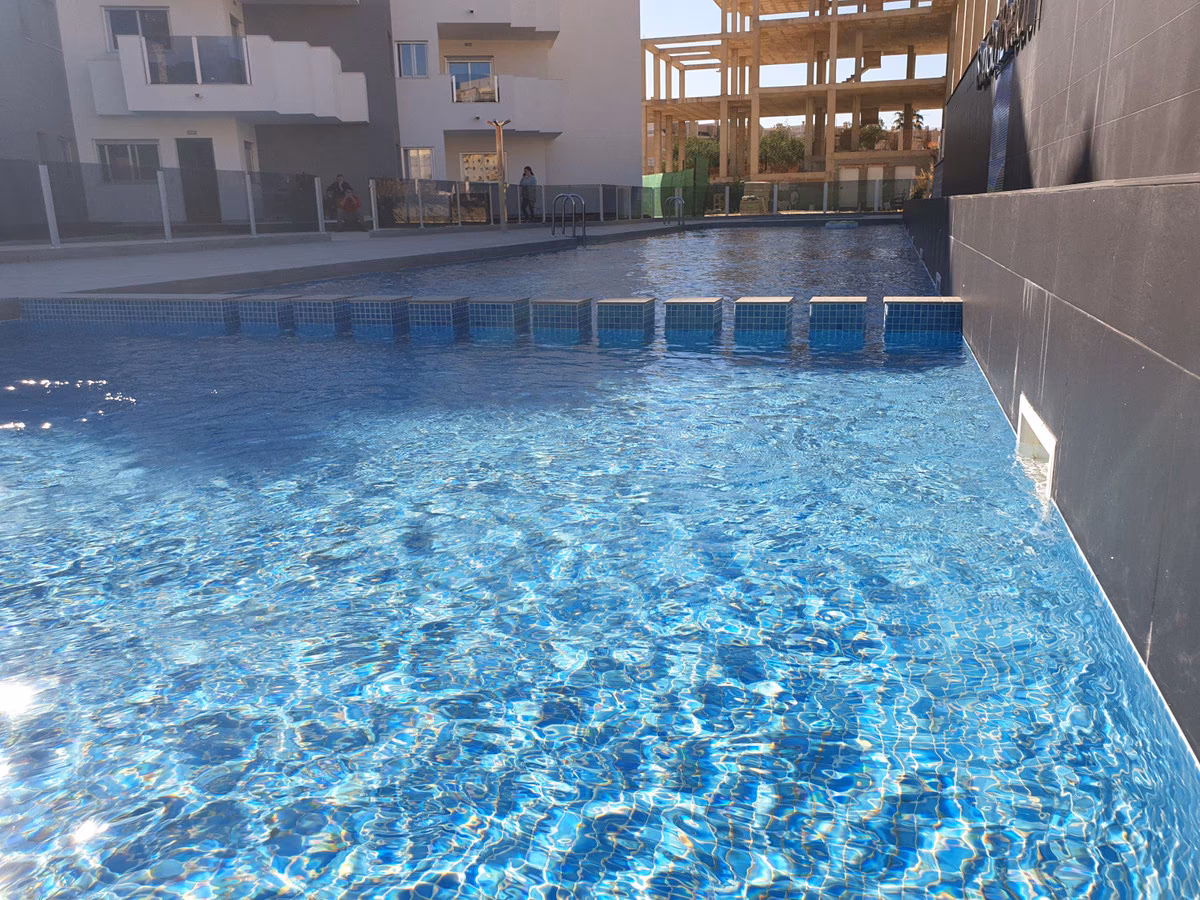 Communal pool between the residential blocks