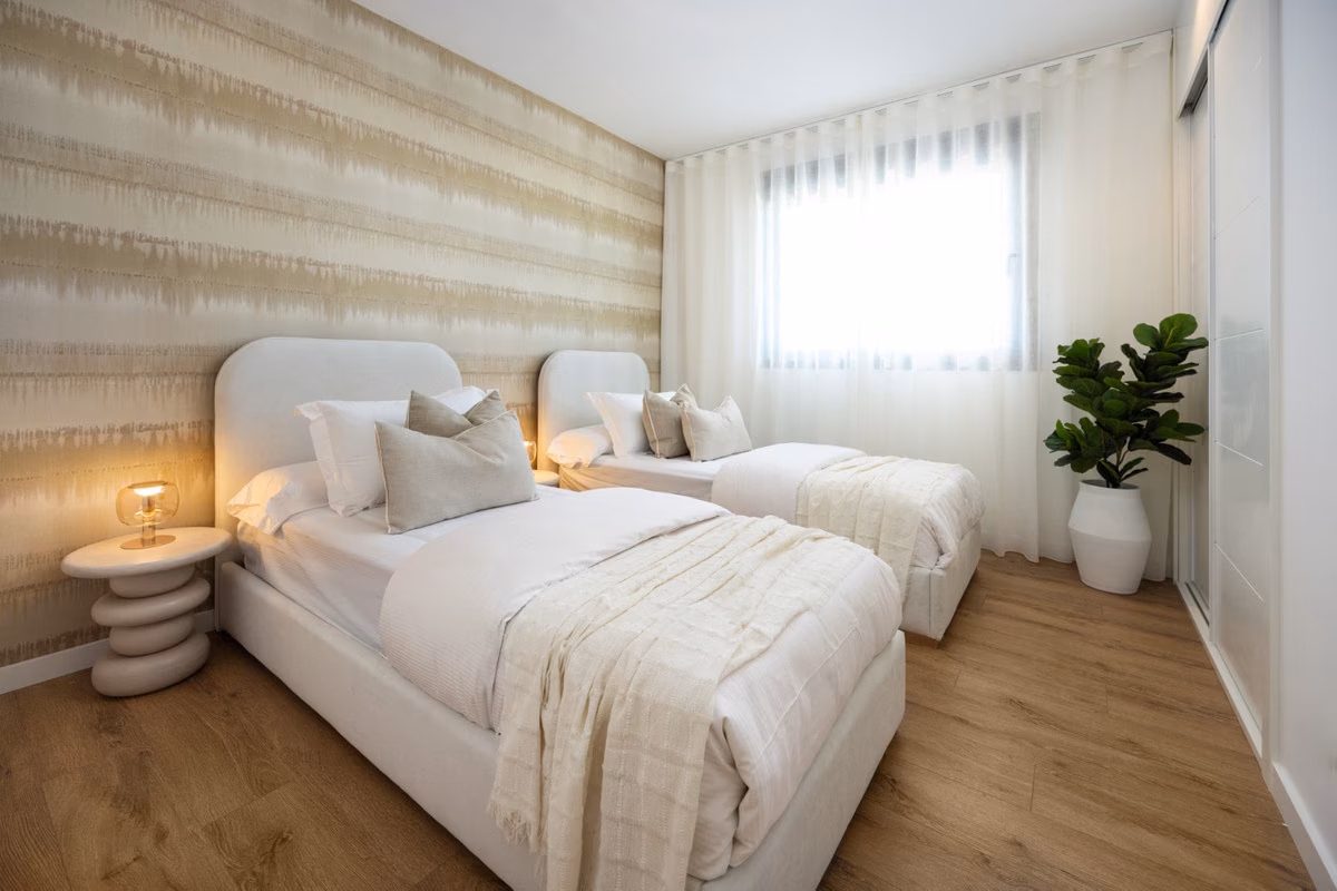Twin bedroom with two single beds