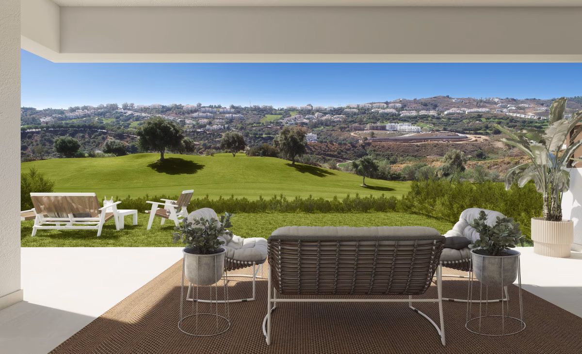 South-west terrace overlooking the golf course