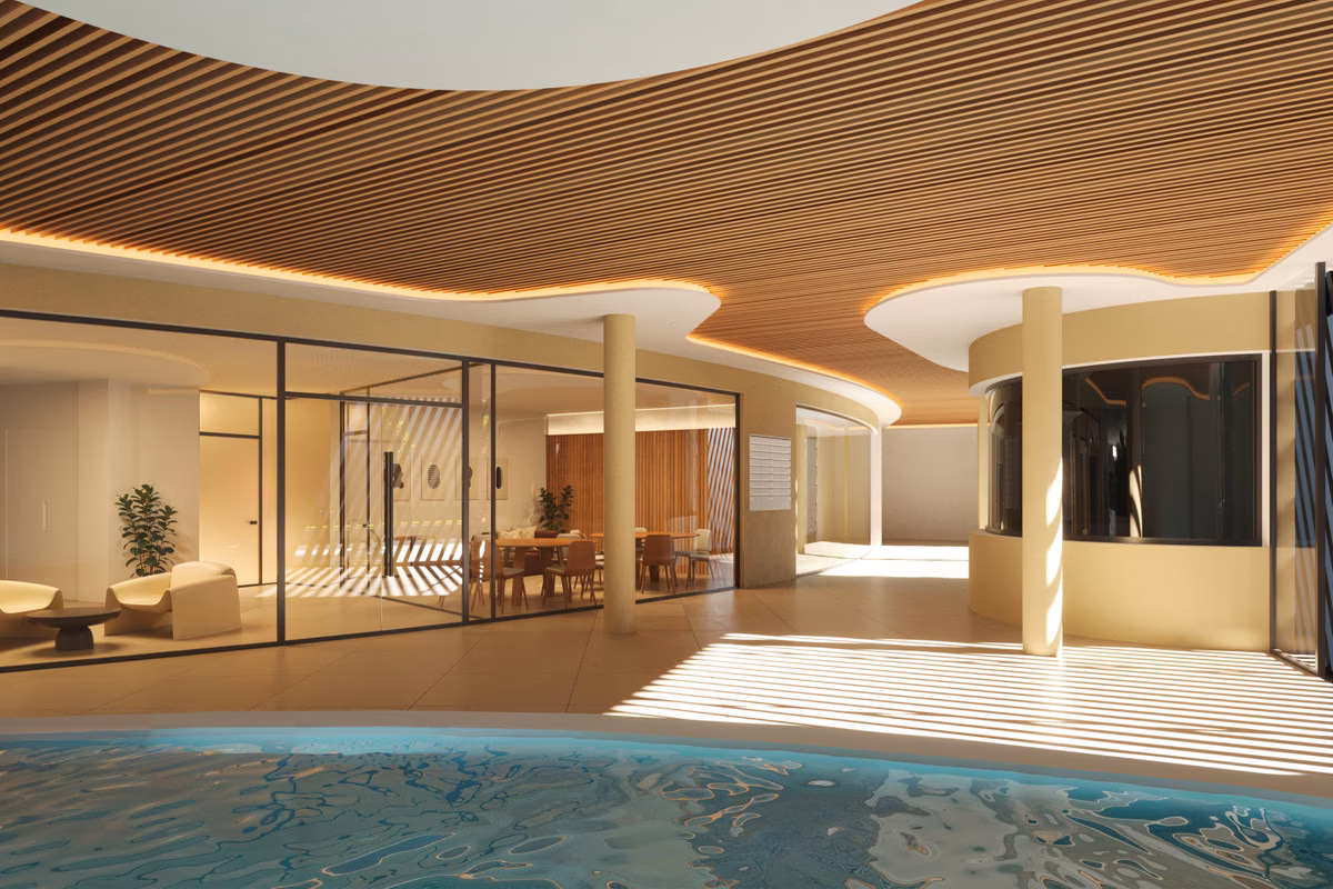 Heated indoor pool and lounge area at Torre Biznaga