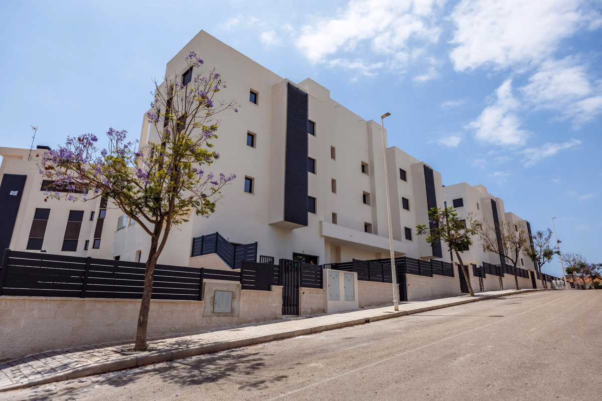 Street view of the Moratella tourist-apartment buildings in Villajoyosa
