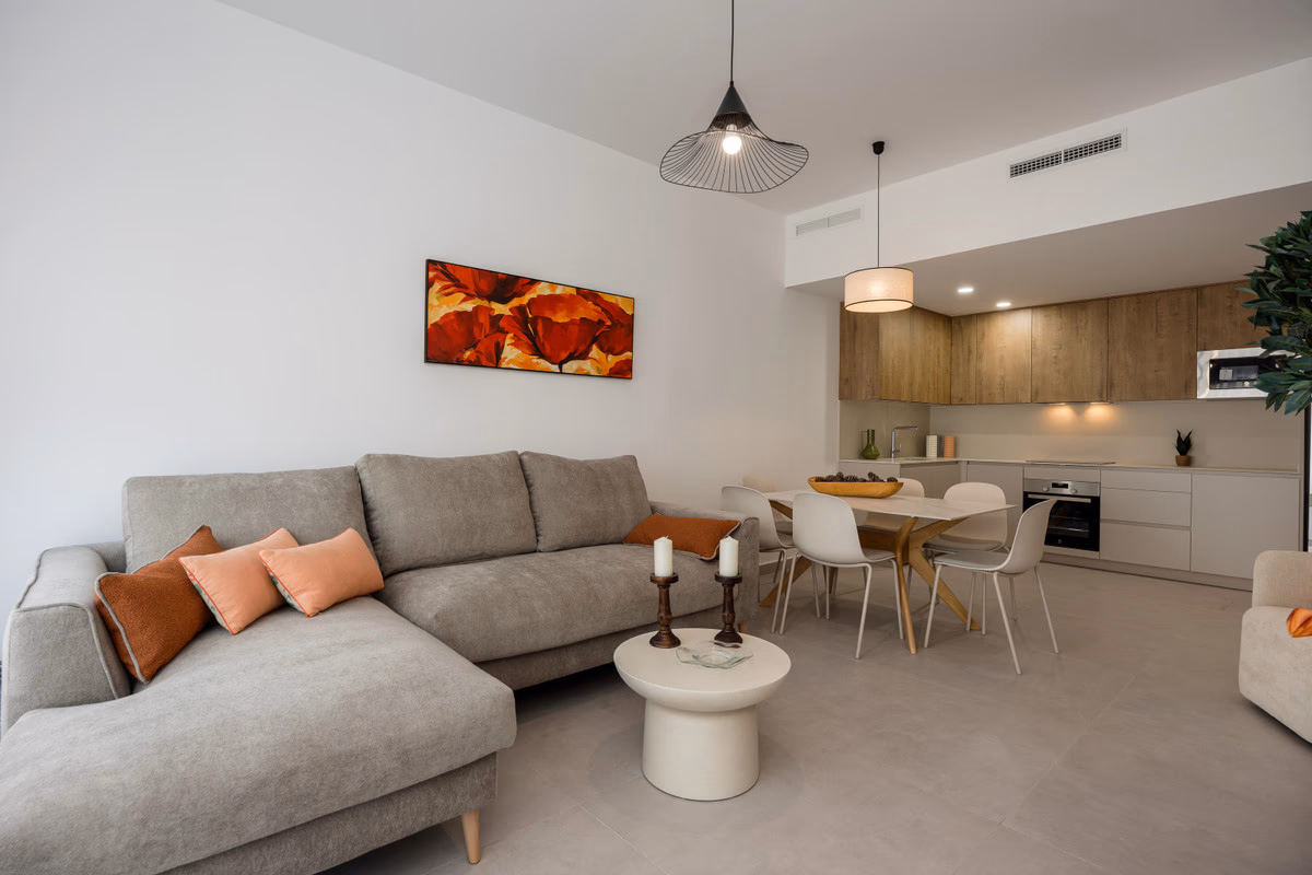 Living and dining area in a Moratella tourist apartment