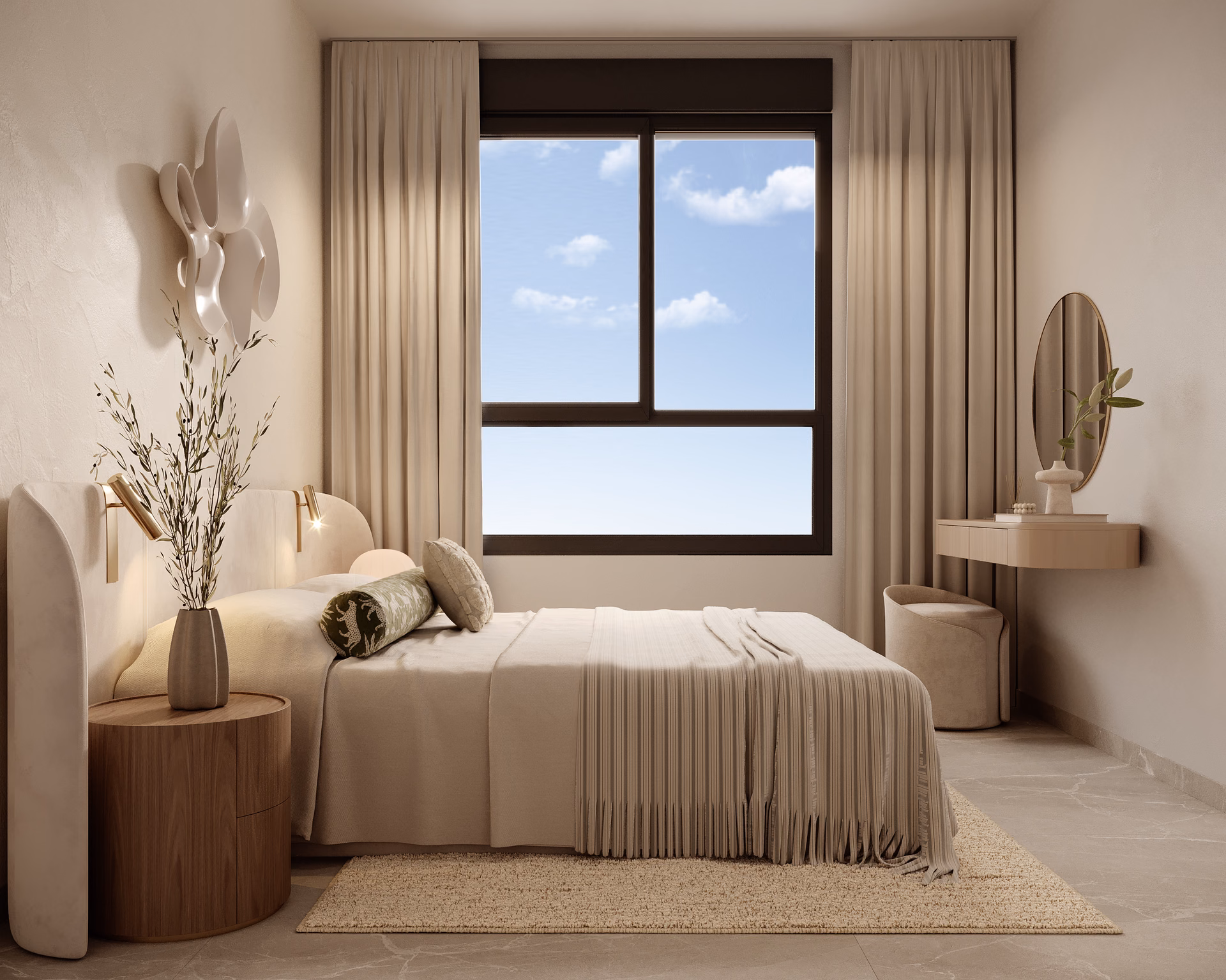 Deuxième chambre avec grande fenêtre