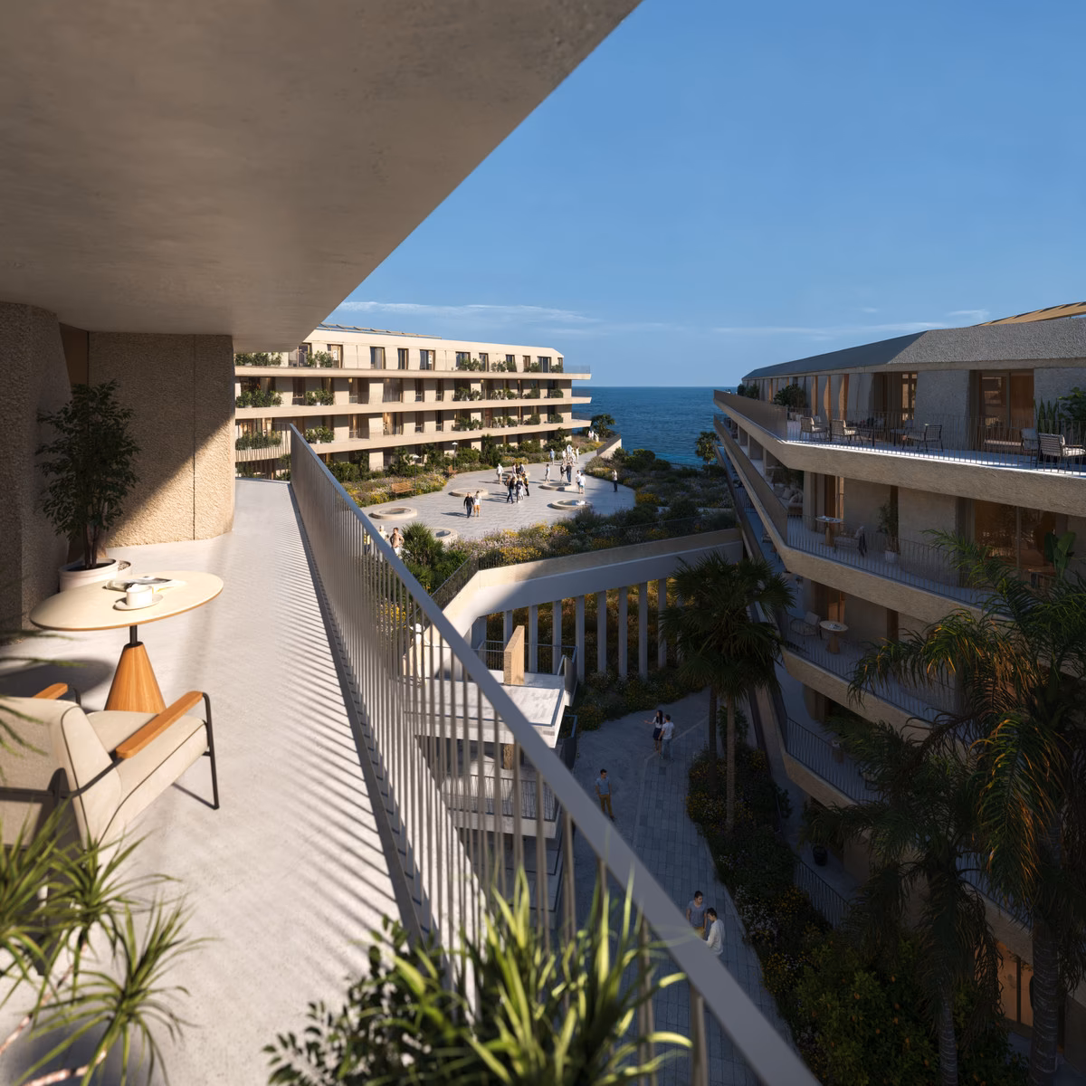 Balkon mit offenem Mittelmeerblick