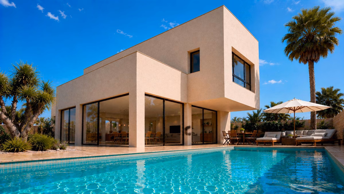 Private pool and garden of the villa