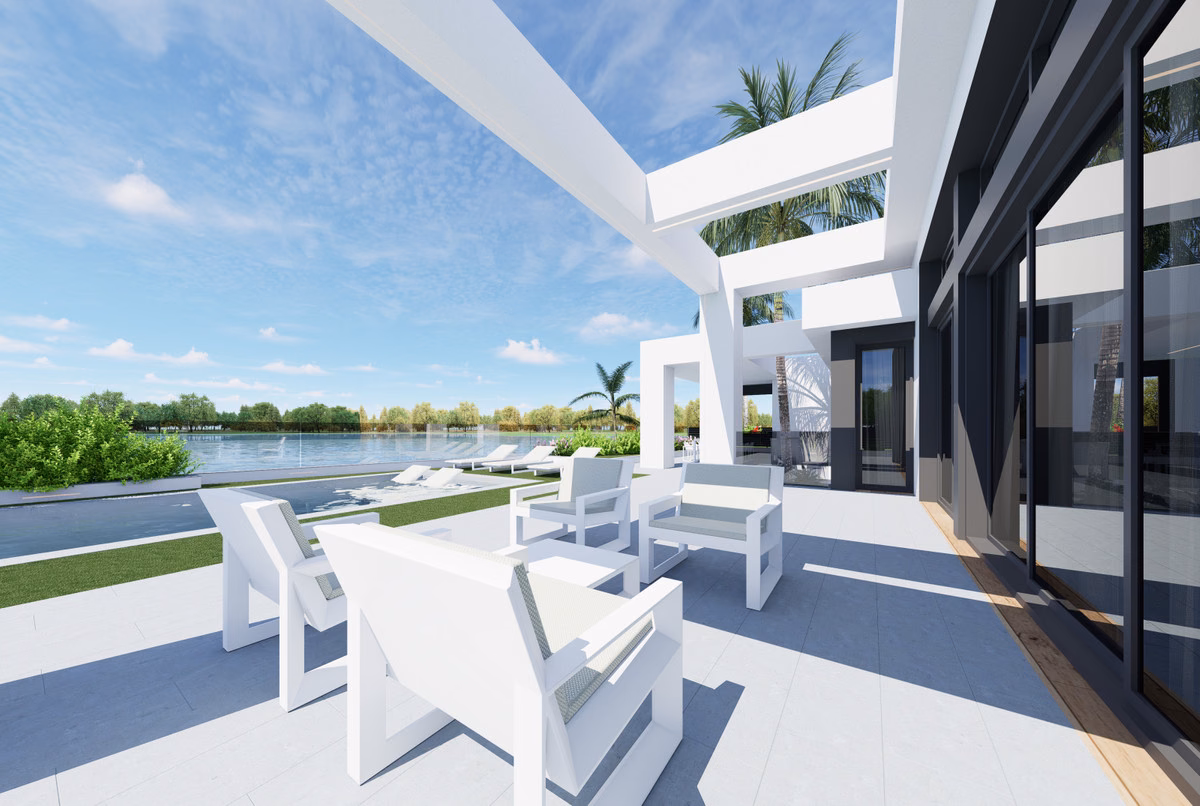 Kubiczna willa na pierwszej linii jeziora w Santa Rosalía Resort