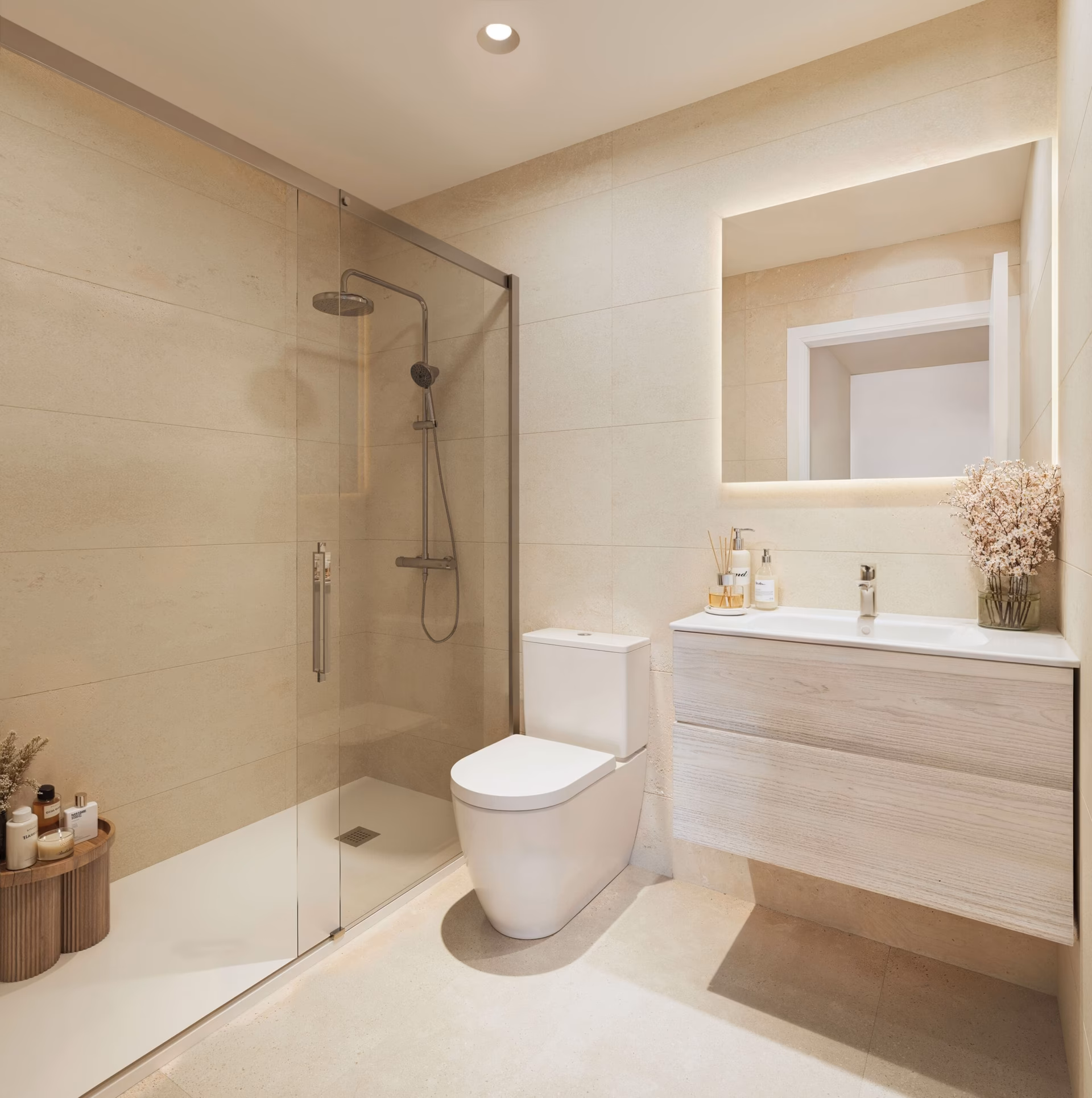 Salle de bains principale avec douche à l'italienne